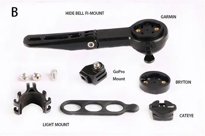 Support de guidon de vélo avec sonnette, support de compteur de vitesse GPS, support de caméra Gopro