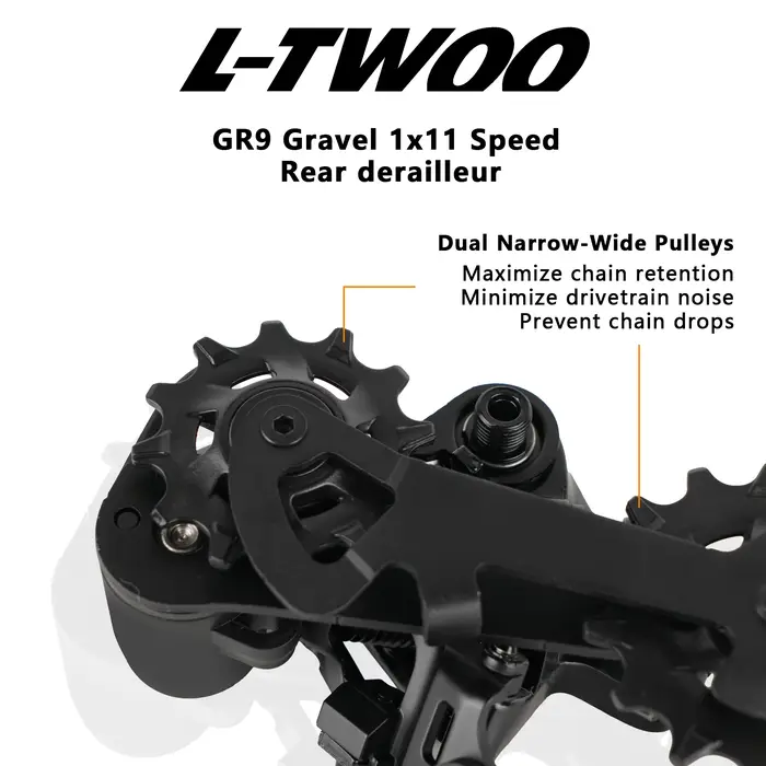Kit de transmission LTWOO GR9 pour vélo de gravier 1x11 vitesses avec levier de commande mécanique double et dérailleur
