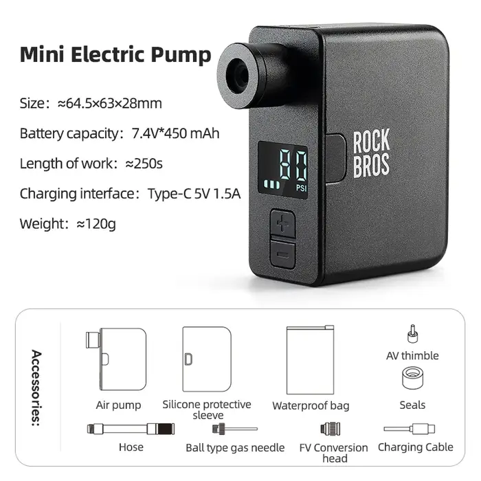 ROCKBROS pompe à vélo Portable Mini
