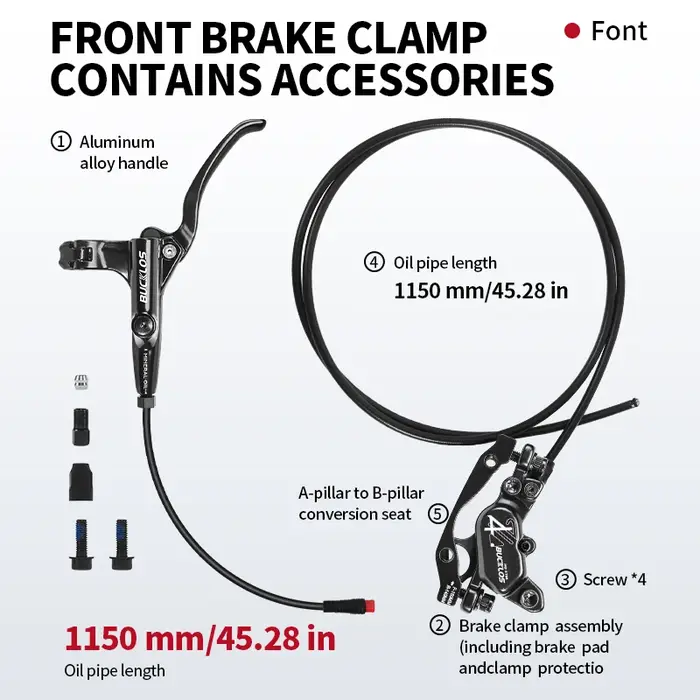 BUCKLOS HD-E735 frein hydraulique de vélo électrique 1150mm 1950mm