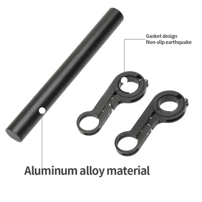 Extension de guidon de vélo en alliage d'aluminium, 20CM, support de feu avant de vélo de montagne, lampe, accessoires de lampe de poche