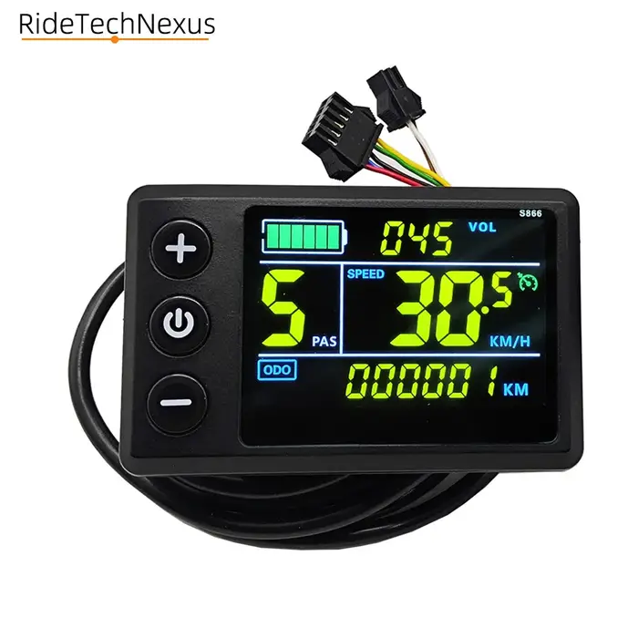 Contrôleur de moteur sans balais à onde sinusoïdale 500W 750W 25A pour vélo électrique VTT et trottinette avec écran LCD couleur S866 gris clair