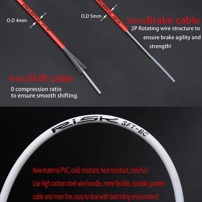 Risk vélo changement de vitesse dérailleur/kits de frein fil Tube ligne tuyau de base frein/câble