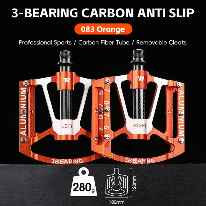 Pédales de vélo en alliage d'aluminium CNC 7075, haute Performance, 3 roulements, légères, antidérap