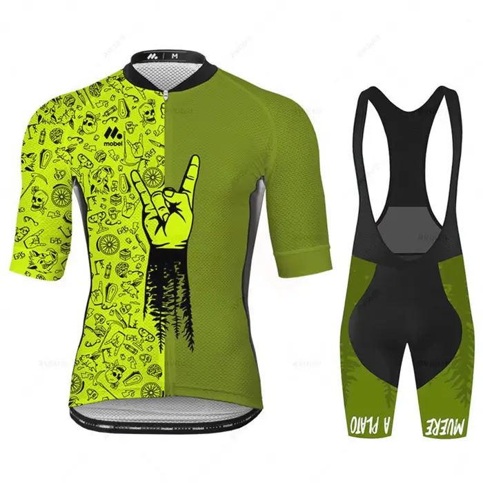 Ensemble de maillot de cyclisme pour homme, vêtements de course d'équipe, vêtements de vélo de montagne, vêtements de sport d'été, zones de cyclisme, mode