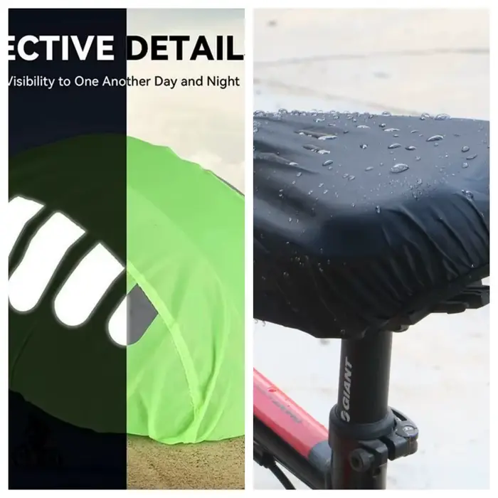 Housse de protection contre la pluie pour casques de vélo avec bandes réfléchissantes