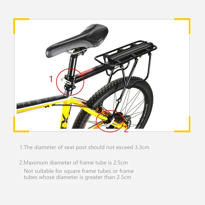 Porte-bagages arrière à dégagement rapide pour vélo