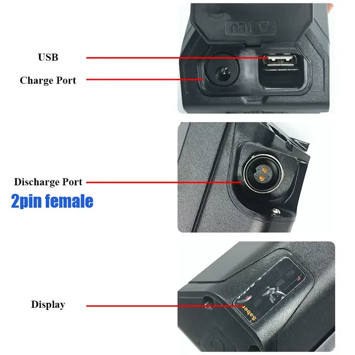 Batterie lithium-ion 36V 48V haute capacité 10.4Ah 14Ah pour vélo électrique Nakamura remplacement moteur 350W à 1500W autonomie étendue rouge gris bleu