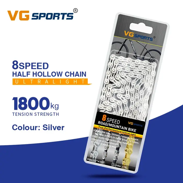VG Sports 8 9 10 11 vitesses chaîne de vélo demi/plein creux 8s 9s 10s 11 s ultraléger 116 liens de