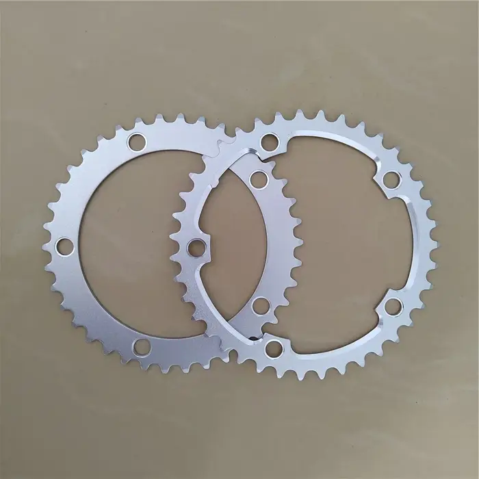 Couronne de roue à chaîne en alliage d'aluminium argenté pour vélo pliant