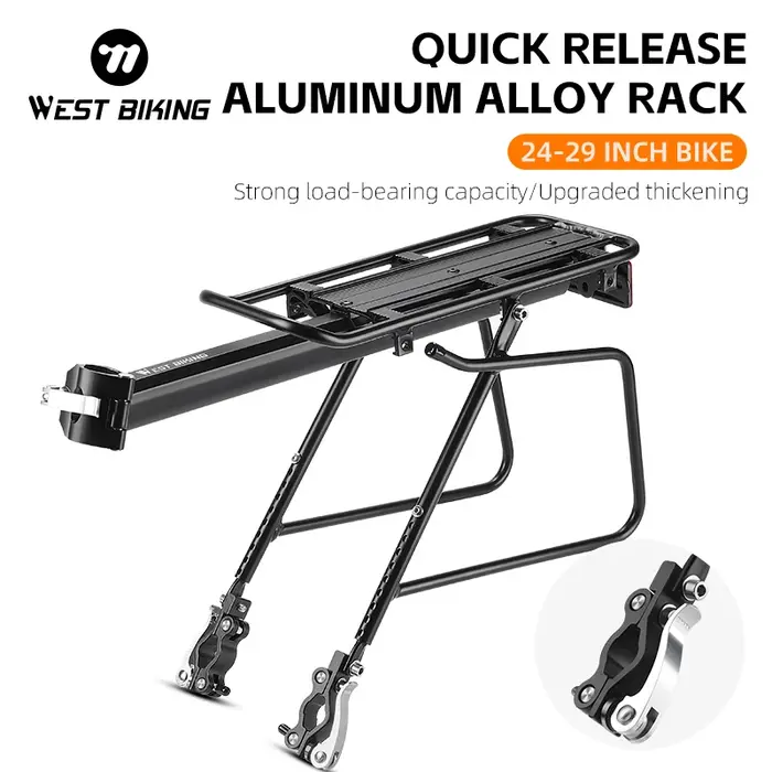 WEST BIKING-Coffre de vélo T1 en alliage d'aluminium à dégagement rapide