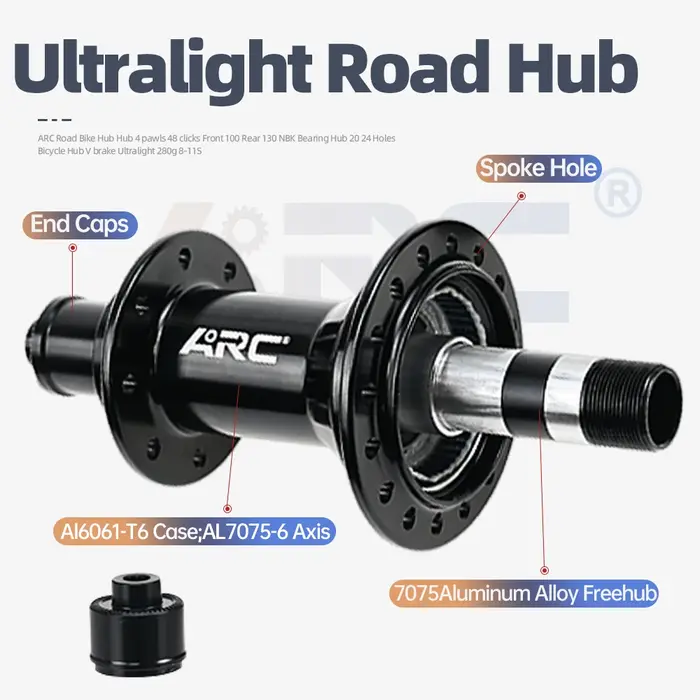 Moyeu de vélo ARC Ultralight Road Hub 100mm 135mm à roulements étanches