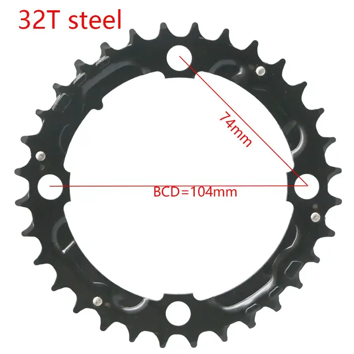 Roue à chaîne de vélo vtt 22/24/26/28/32/36/38/42/44T, pour pédalier Shimano Sram 64/104BCD, pignon Double/Triple vitesse