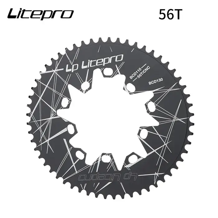 Litepro-Plateau Ovale Double 110/130BCD pour Vélo Pliant Bromsilice
