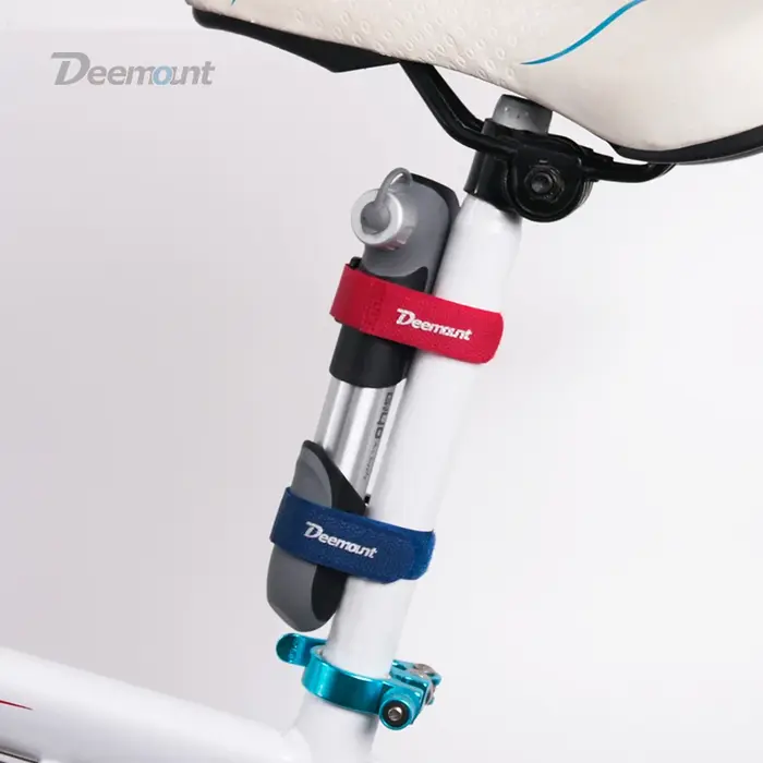 Deemount 4 pièces vélo Nylon crochet/boucle ruban auto-adhésif sangle vélo câble fil cravate pompe b