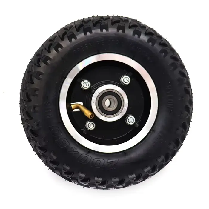 Roue pneumatique tout-terrain 200x50 pour trottinette électrique, fauteuil roulant et chariot à main, avec engrenage d'entraînement et pneus intérieur et extérieur