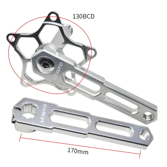 JKLapin Litepro – manivelle de vélo pliante en alliage d'aluminium à cinq griffes