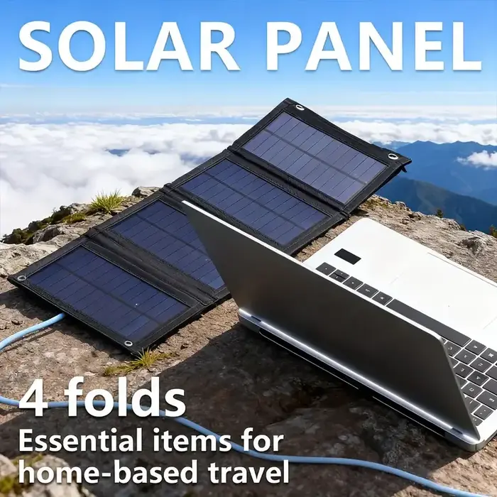 1 panneau solaire pliable pratique avec port USB 5V