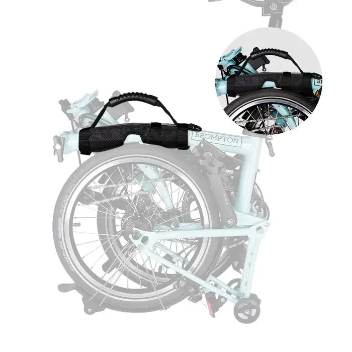 Sangle d'épaule pliable en polyester blanc réglable et durable pour accessoires de cyclisme Brompton transport urbain confortable