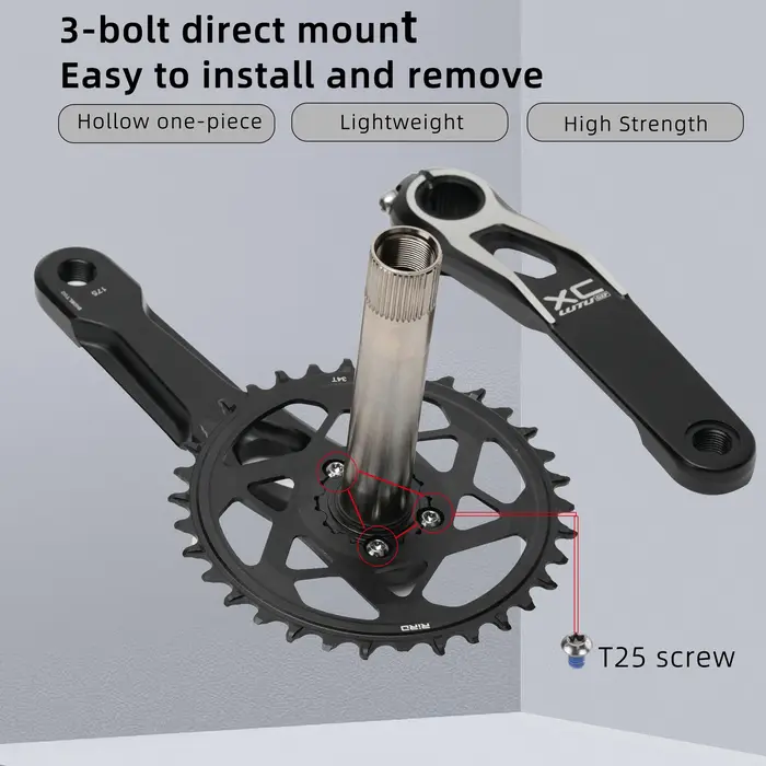 Pédalier RGO XC MTB 170/175 mm 30-42T 104BCD en alliage d'aluminium T6 forgé pour VTT et vélo de gravier
