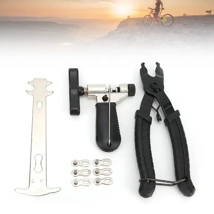 Kit d'outils de réparation de chaîne de vélo avec pince