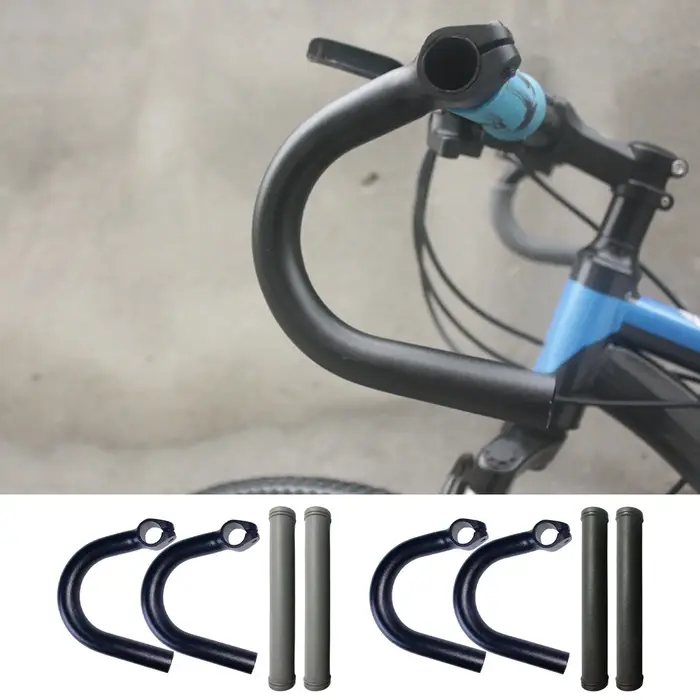 Barres de direction auxiliaires pour vélo, en alliage d'aluminium, pour conversion de VTT en vélo de route, guidon courbé