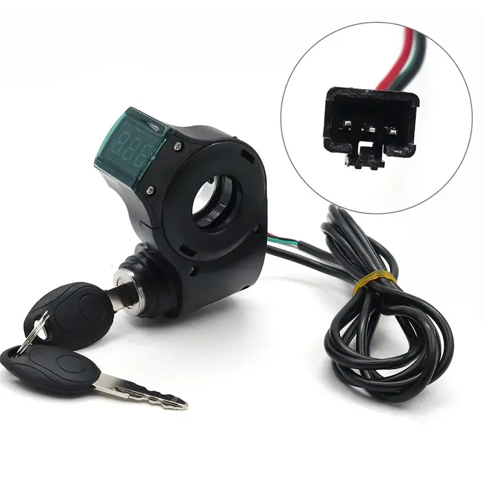 Accélérateur au pouce pour vélo électrique, affichage numérique de la tension de la batterie, interr