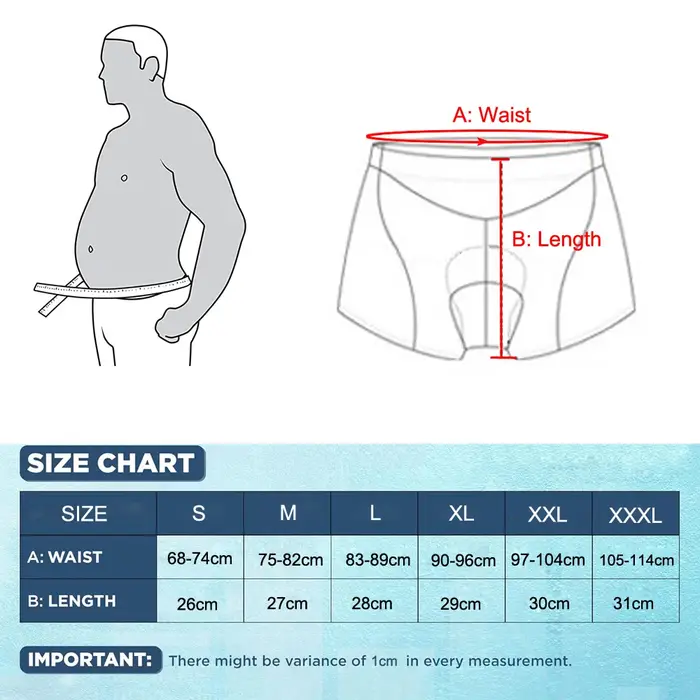 Sous-vêtements de cyclisme rembourrés pour hommes et femmes