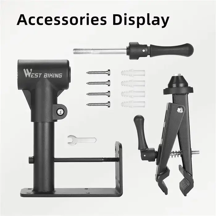 Support de réparation de vélo mural en acier noir robuste capacité 30kg pour entretien atelier et stationnement vélo pliable ou route