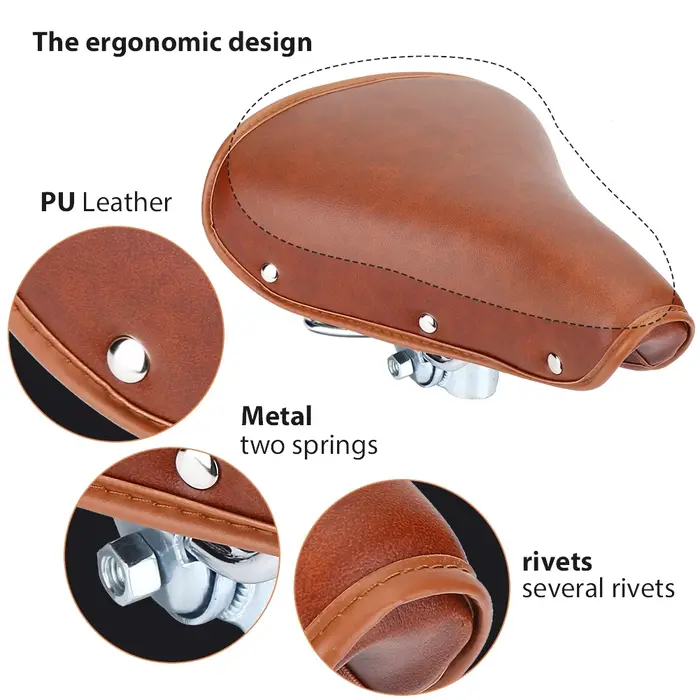 Selle de vélo vintage en cuir PU