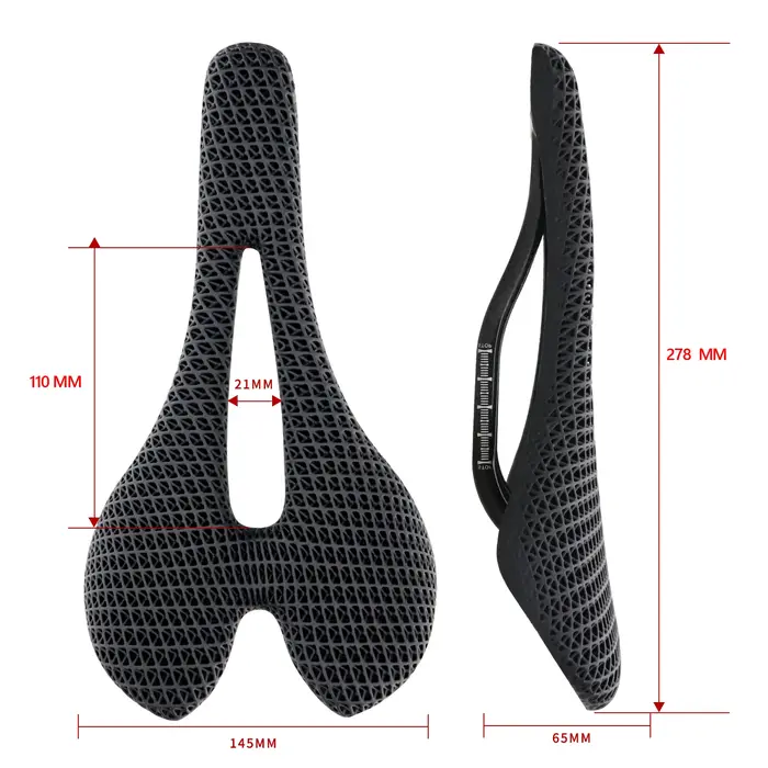 KOCEVLO 3D imprimé selle de vélo en Fiber de carbone creux confortable respirant 275*143mm style classique selles