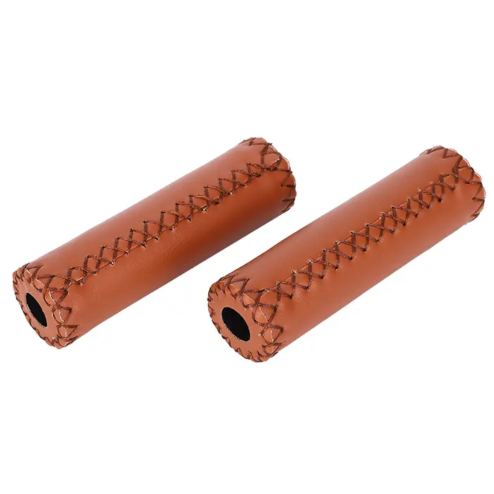 Poignées de guidon en cuir pour vélo de montagne, 12.5cm, 1 paire