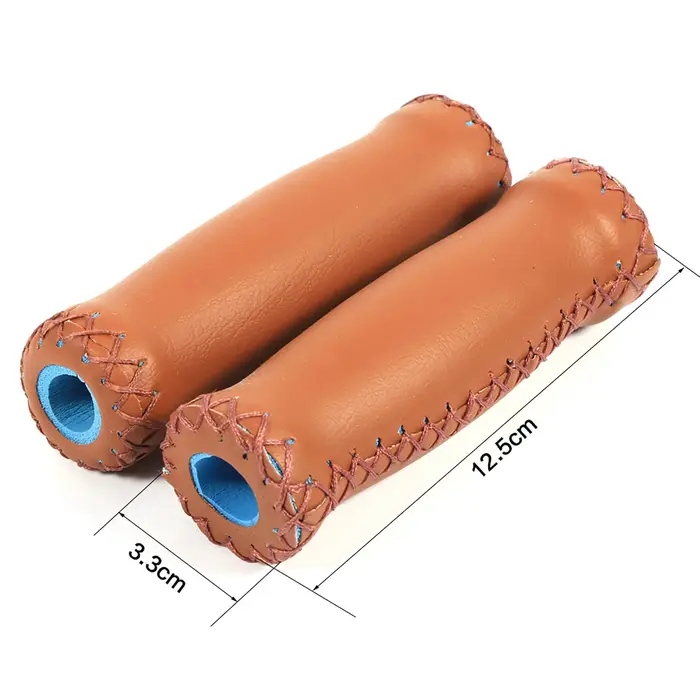 Poignées de guidon en cuir pour vélo de montagne, 12.5cm, 1 paire