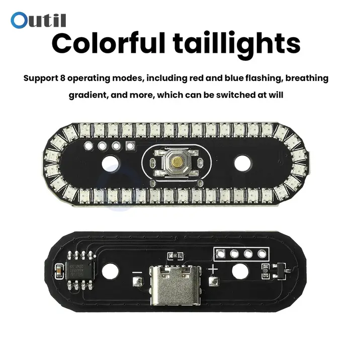 Feu arrière LED sans fil 8 modes, multicolore, à dégradé lumineux dynamique, clignotant et rotatif, pour véhicules RC, avions et drones