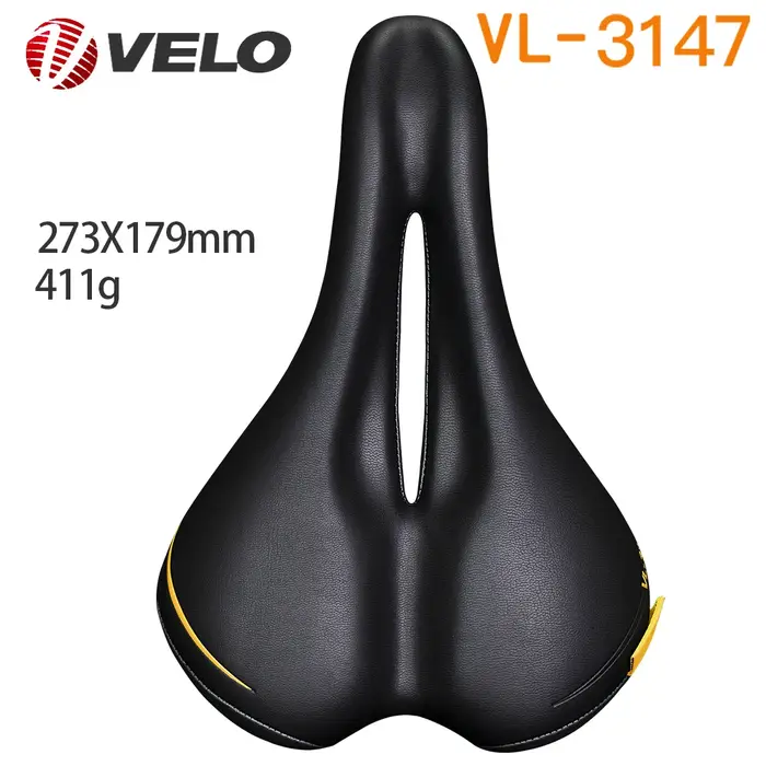 Selle de vélo VELO Original VL-3147 en cuir PU confortable avec rail en acier, pour VTT et vélo de r