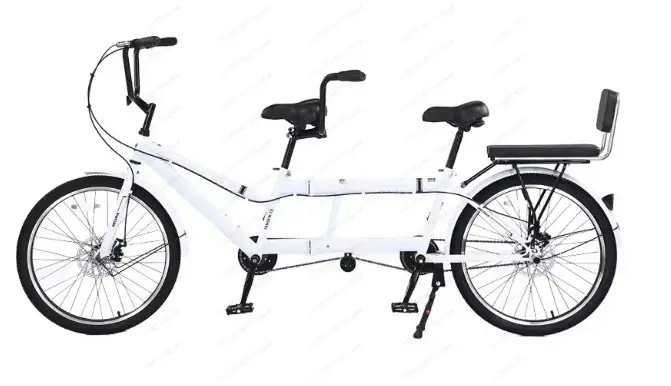 Vélo double pliable à vitesses variables pour parents et enfants, idéal pour les sorties familiales,