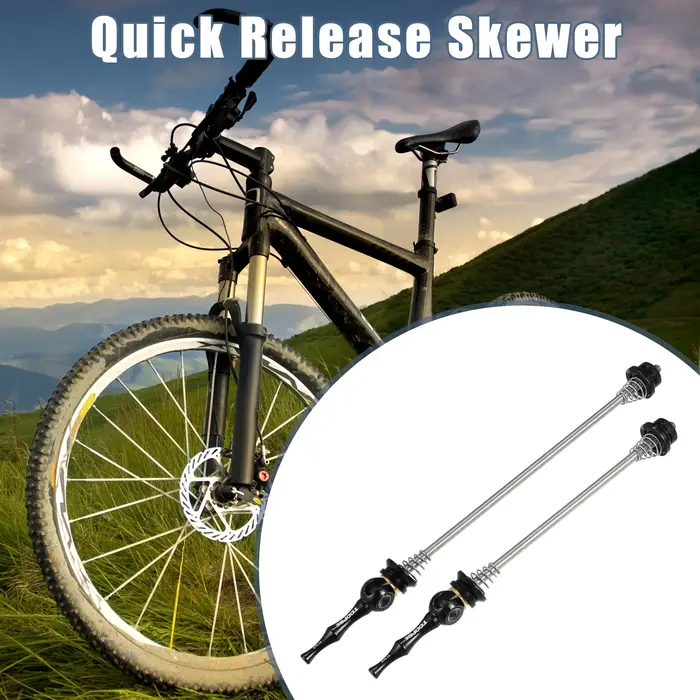 X Autohaux 1 paire de brochettes d'essieux à dégagement rapide avant arrière pour vélo de route 140mm 180mm noir
