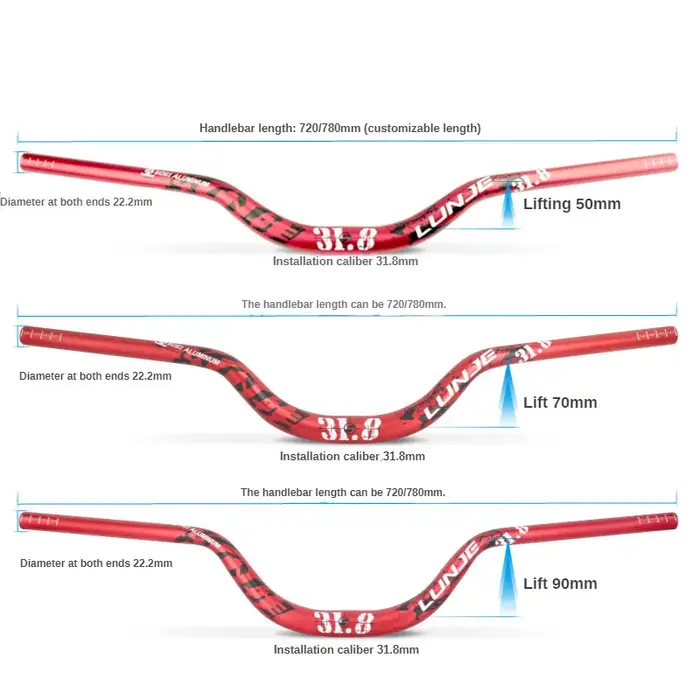 Guidon de VTT LUNJE 31.8x720/780mm en aluminium