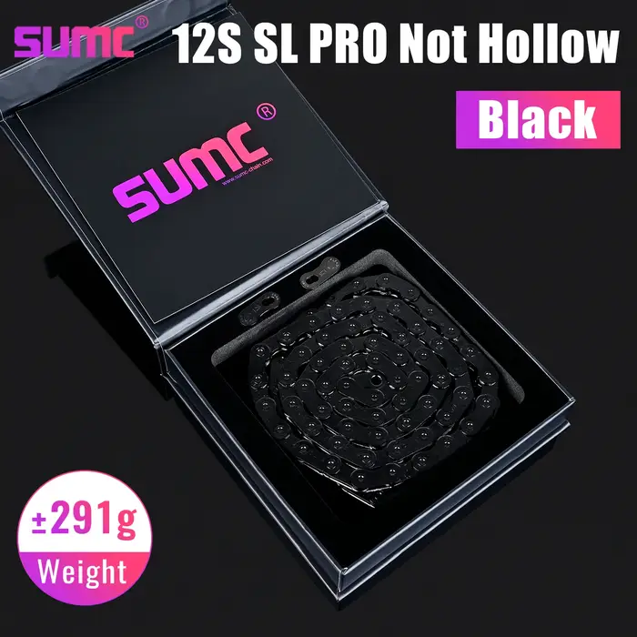 Chaîne de vélo SUMC 12 vitesses SL (creux complet) et EL (demi-creux) 126L ultra-légère pour VTT/route compatible Shimano/SRAM