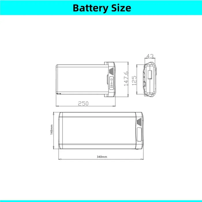 Gabriella E-1000 20 "20 pouces batterie de vélo électrique pliante 24V 7.8Ah 8.7Ah 10Ah 36v 7.5Ah
