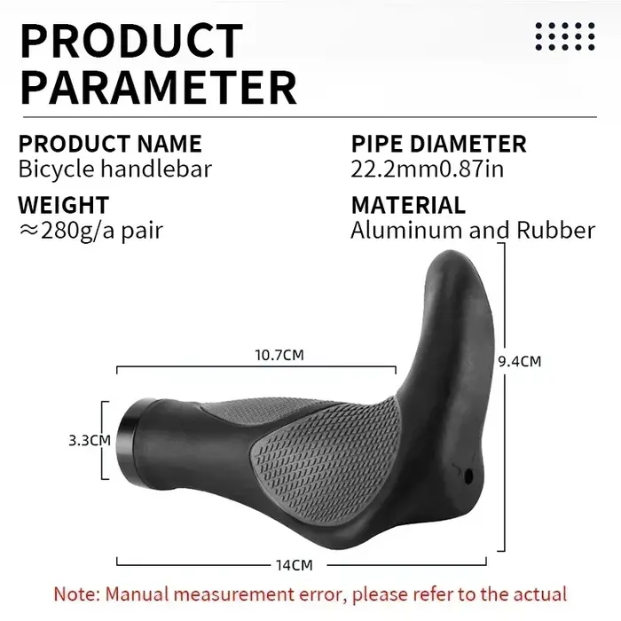BUCKLOS poignées de guidon de vélo ergonomie avec barre étendue