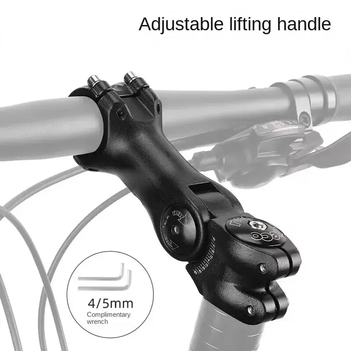Tige de guidon de vélo réglable en alliage d'aluminium, angle variable de 60 degrés, adaptateur de fourche avant pour vélo de route