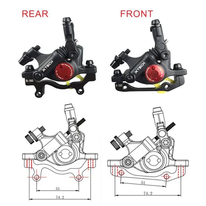 ZOOM HB-100 XTECH vtt Kit de frein à disque hydraulique pour montagne/vélo pliant électrique pinces avant arrière Accessoires de vélo