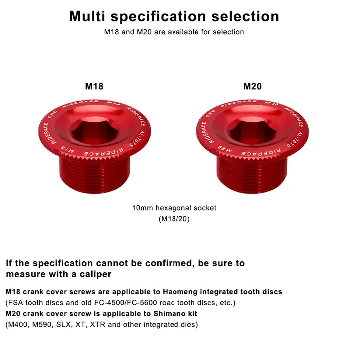 Boulon de fixation de bras de manivelle de vélo, écrou de pédalier en alliage d'aluminium, couvercle