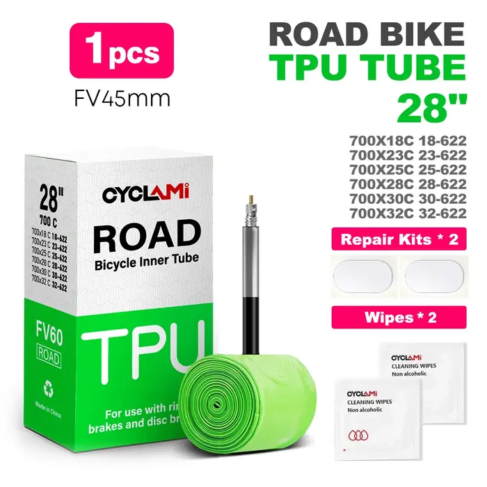 CYCLAMI TPU matériel ultraléger chambre à air de vélo 700C 18 32 route vtt pneu de vélo 45 65 mm lon