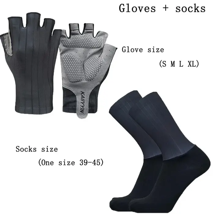 Nouveaux gants de cyclisme sur route chaussettes combinaison demi-doigt vélo hommes sport Aero