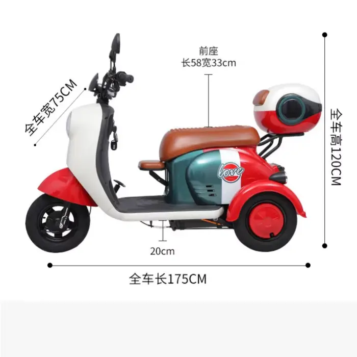 Scooter électrique adulte longue Distance puissant 1000W 60V 20AH femmes Parents enfant Tricycle