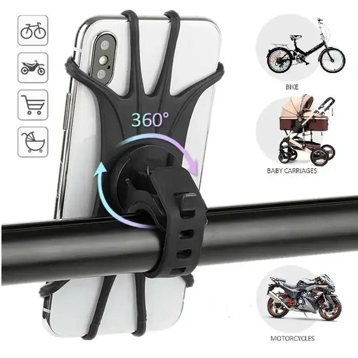 Accessoires universels pour Scooter, Support élastique antichoc en Silicone, Support pour téléphone 