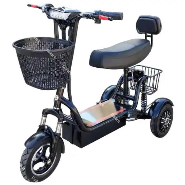Petit Tricycle électrique pliable à double moteur avec dossier pour homme et famille