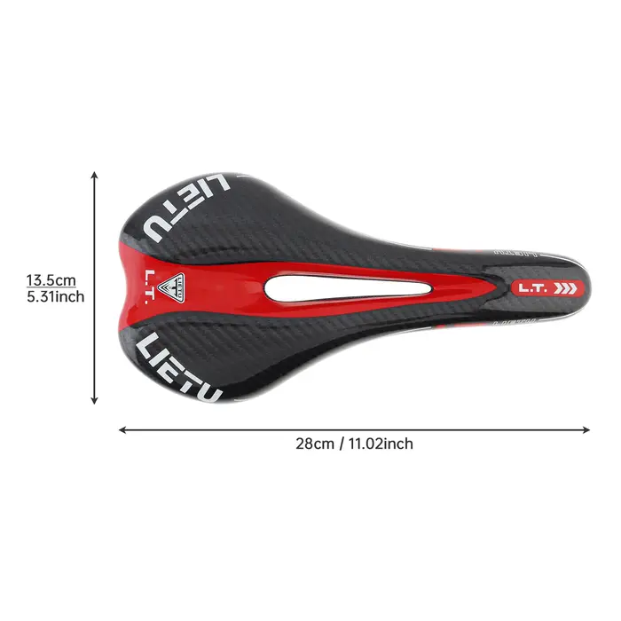 Selle de vélo VTT et route LIETU tissage 3K simili cuir design creux ergonomique pour homme confort durable rouge bleu kaki blanc